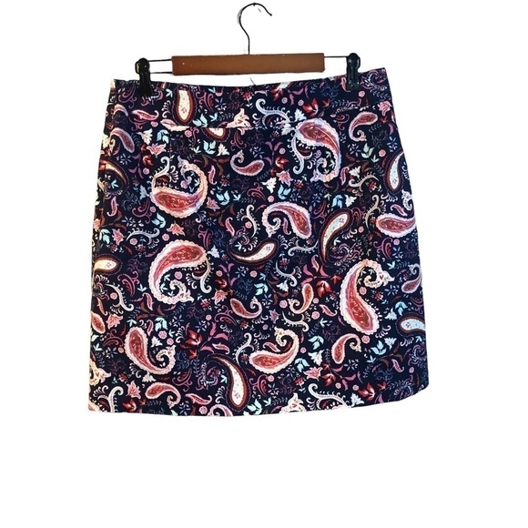 Talbots NWT Paisley Watercolor Canvas A-Line Skirt Size 12 - Picture 5 of 8